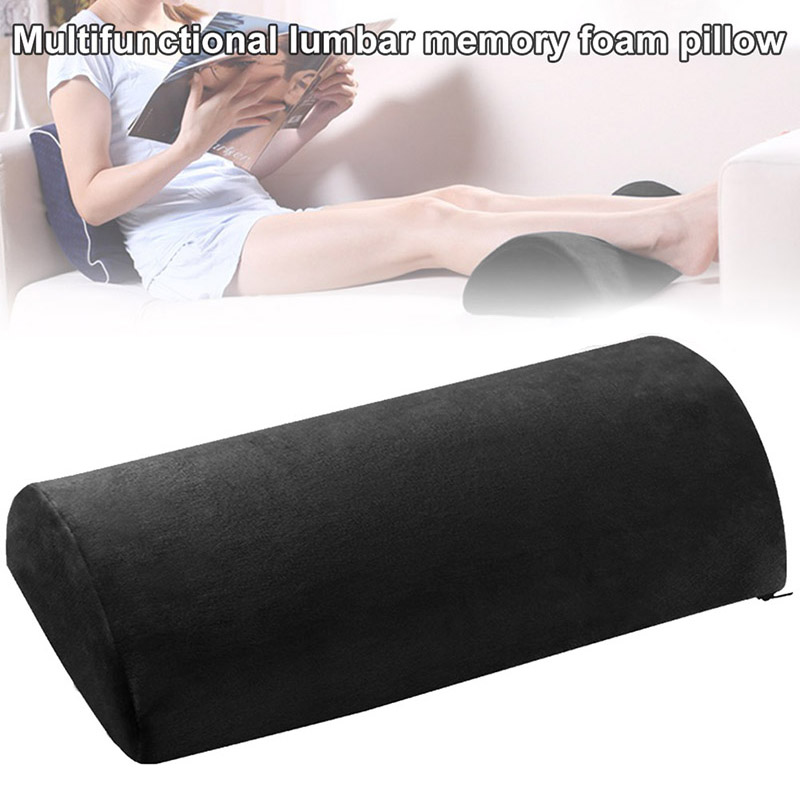 Half Moon Semi-Roll Pillow Ankle Support Lumbar Neck Pain Relief Memory Foam Pad 