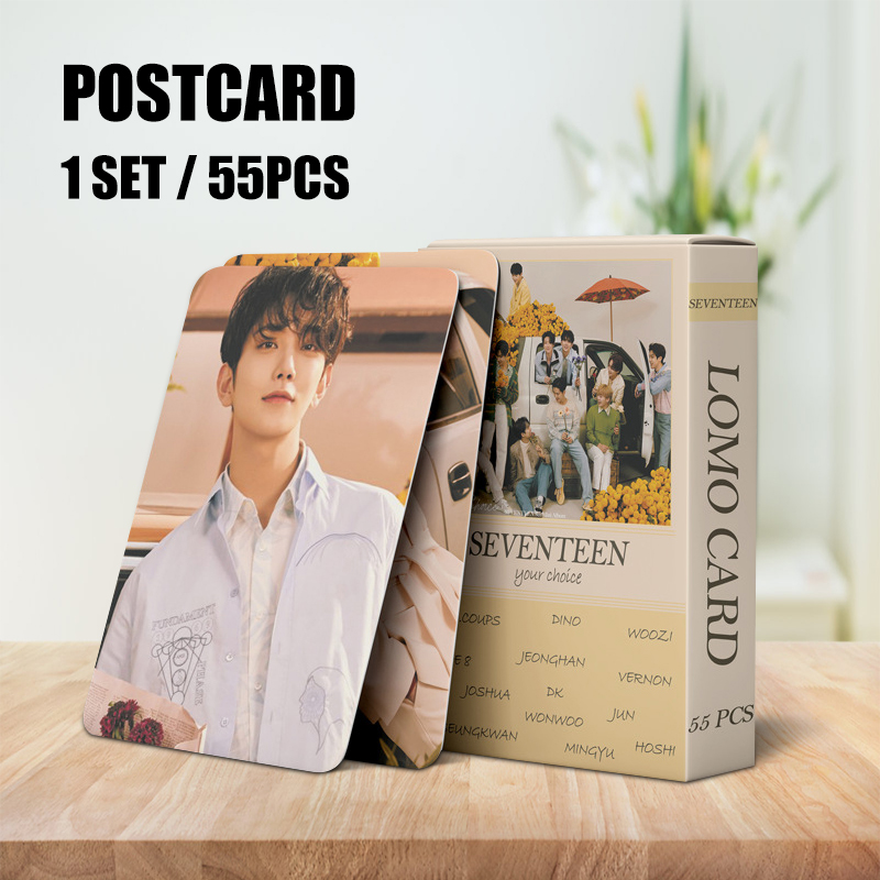 AMZYY Kpop Seventeen Lomo Cards 54Pcs Seventeen Your Choice Lomo Cards Seventeen Mini Postcards Seventeen Photo Cards Kpop Card Set Fans Gift