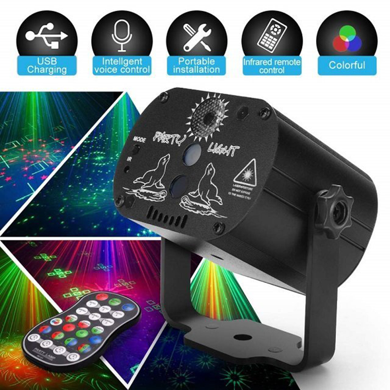 2x RGB Laser Disco Ball Muster Projektor Lichteffekt LED Bühnenlicht Party Club 