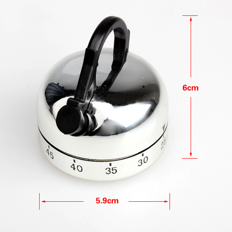 60 Minute Kitchen Timer Kettle Shaped Design Mechanical Countdown Timer Decor