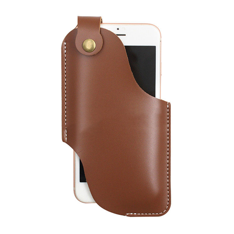 Leather Cell Phone Holster Retro Sheath with Belt Loops Mobile Phone Belt Cover