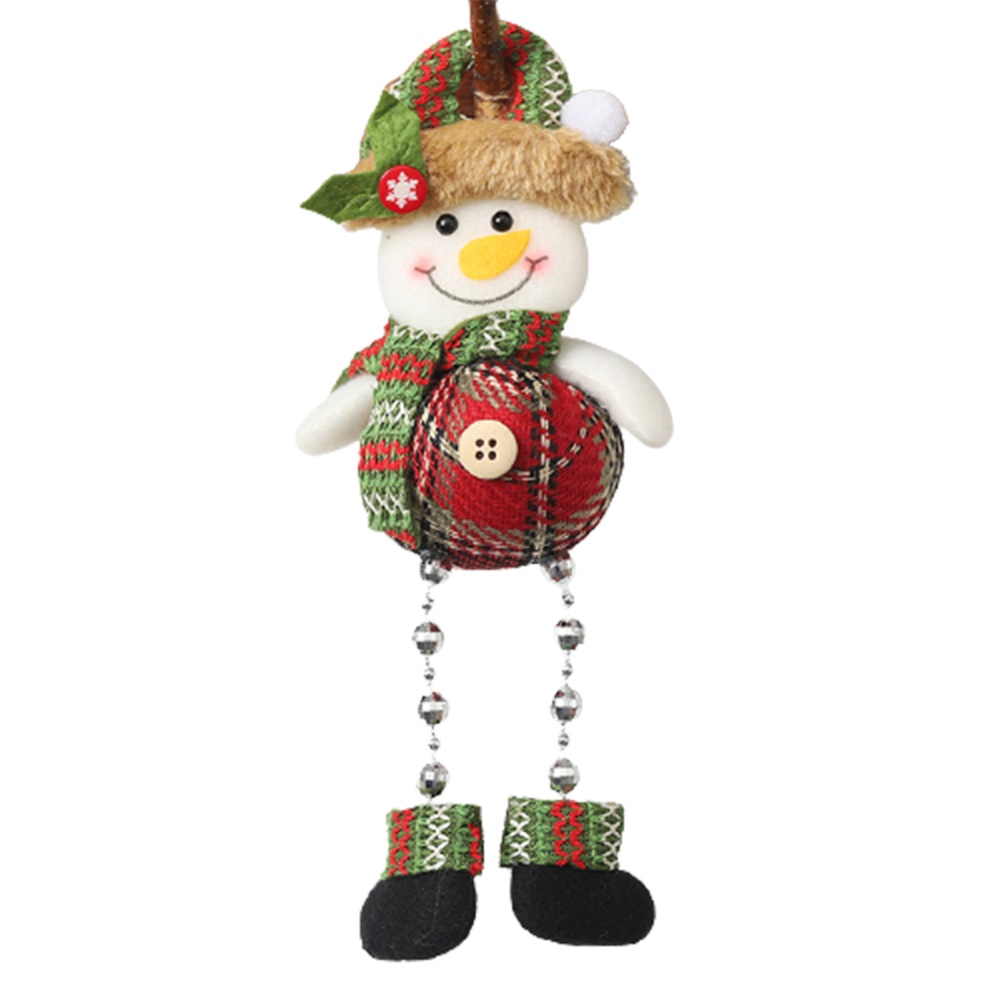 Stereoscopic Plaid Doll with Beaded Leg Hanging Ornament Christmas Tree - Picture 13 of 14