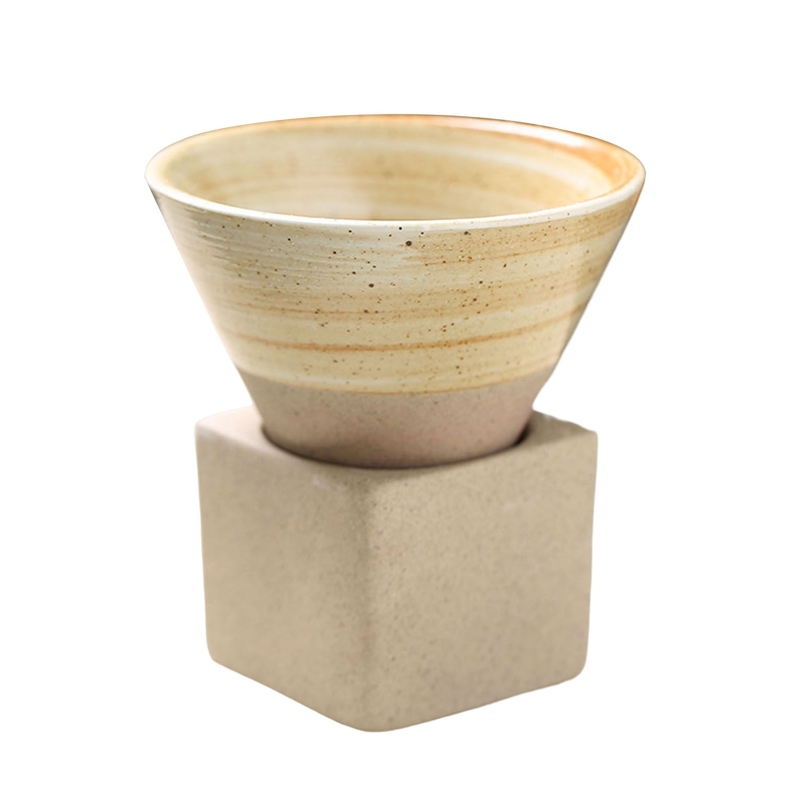 茶 KOU Japanese Style Tea Cup,Coarse Pottery Coffee Mug,Cone Teacup with