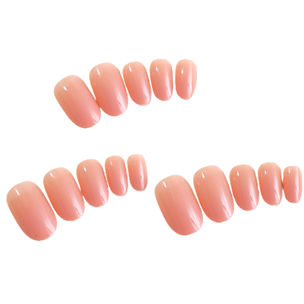 24pcs Nude Almond Fake Nails Solid Color Pink Glossy False for Stage - Picture 8 of 8