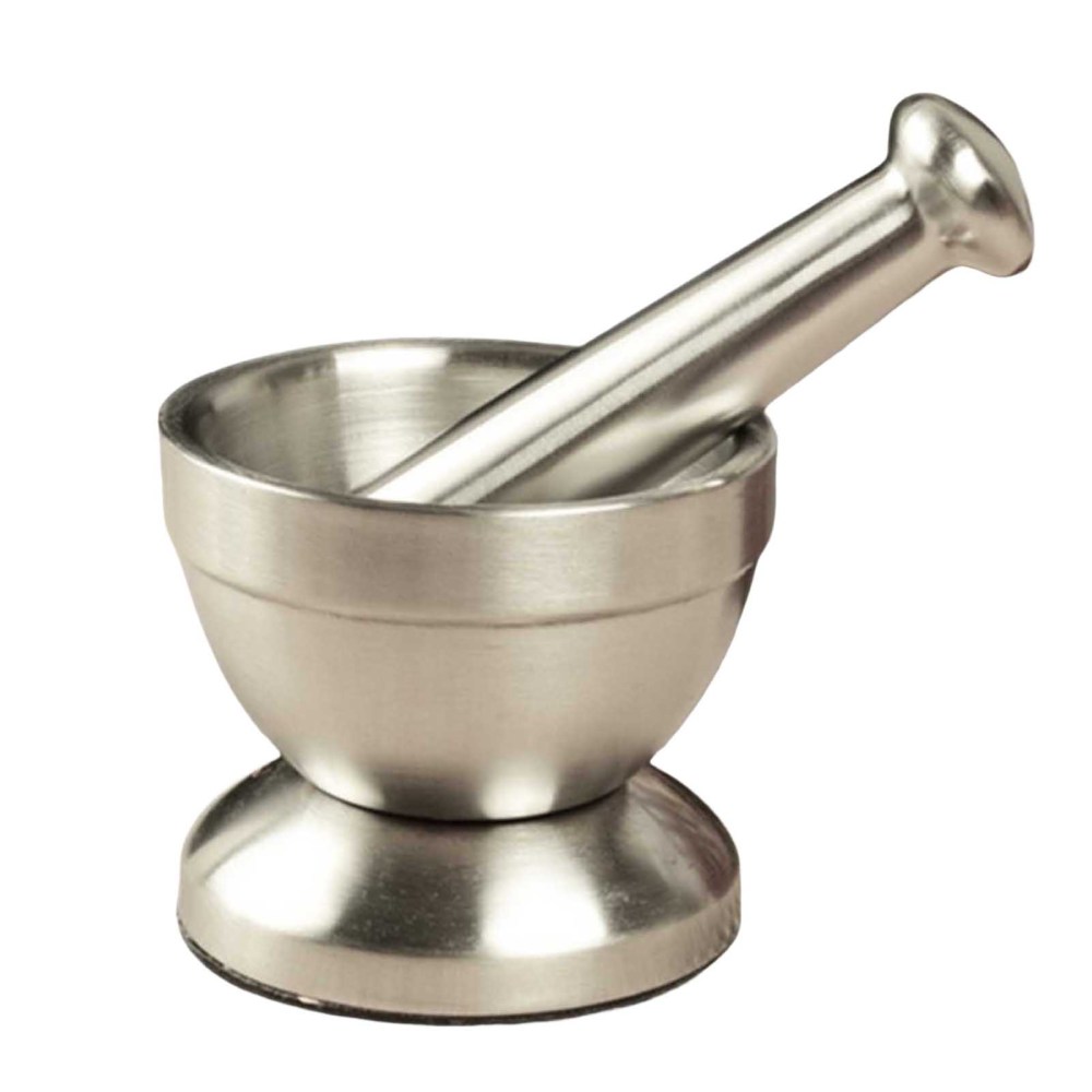 Stainless Steel Mortar and Pestle Set Bowl Spice Grinder Pill Crusher Mincers
