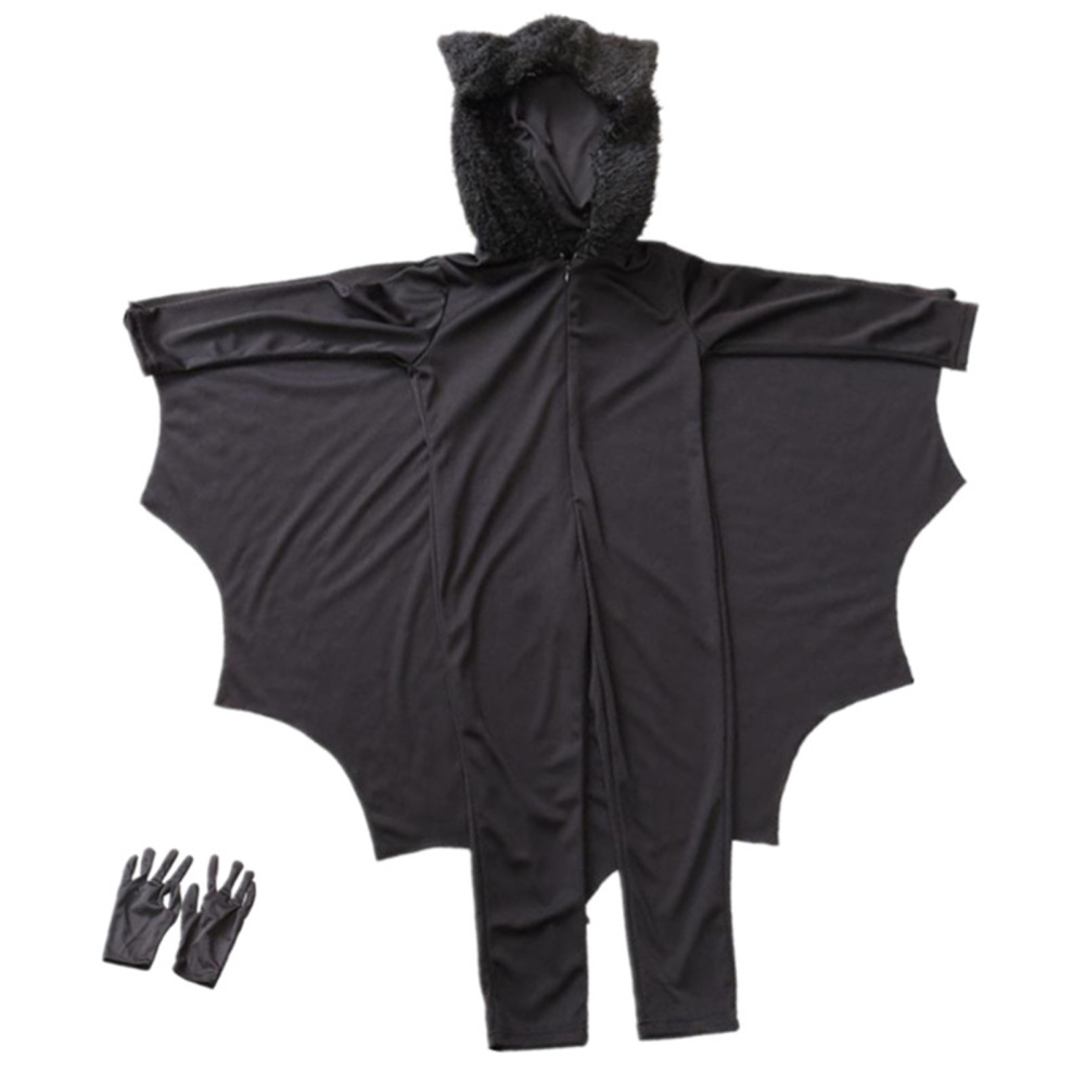 Kids Boys Girls Vampire Bat Costume Jumpsuit Halloween Cosplay Costume Set - Picture 14 of 14