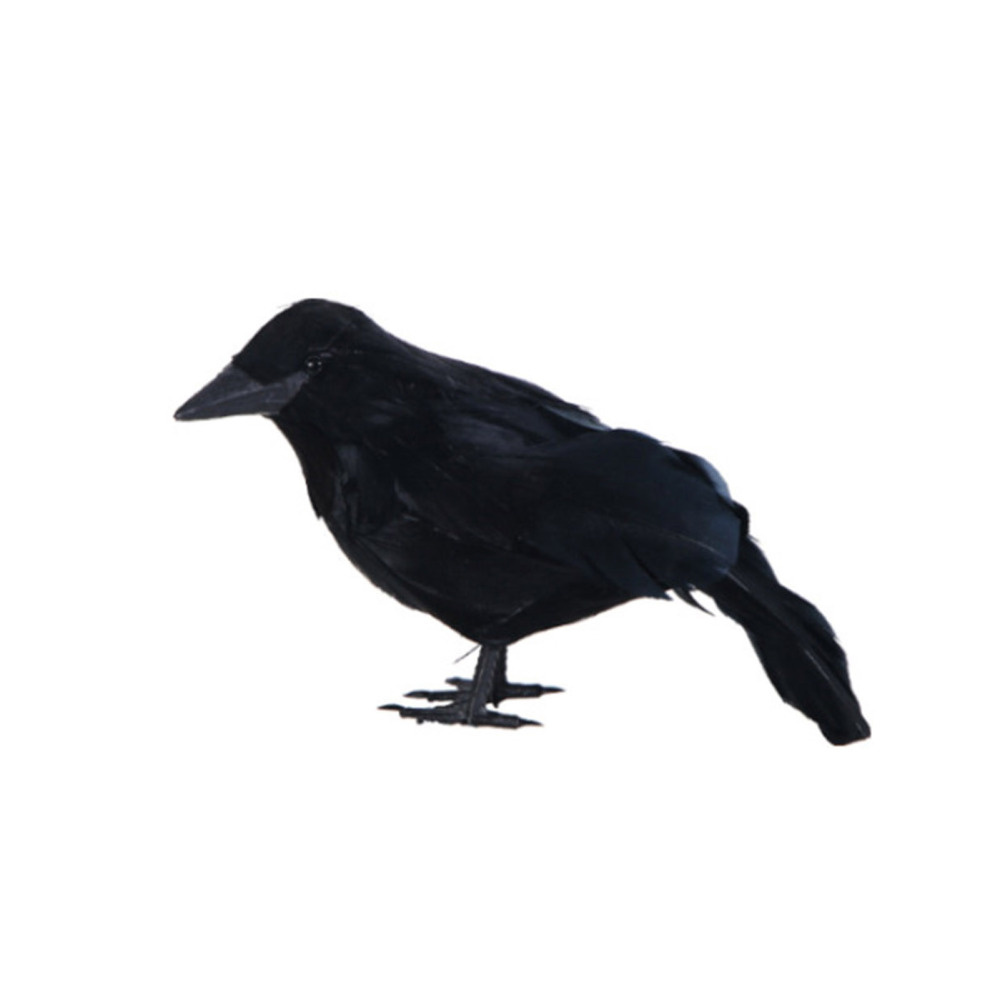 1/2x Halloween Crow Prop Large Realistic Raven Feathered Spooky Party Home Decor - Picture 14 of 15