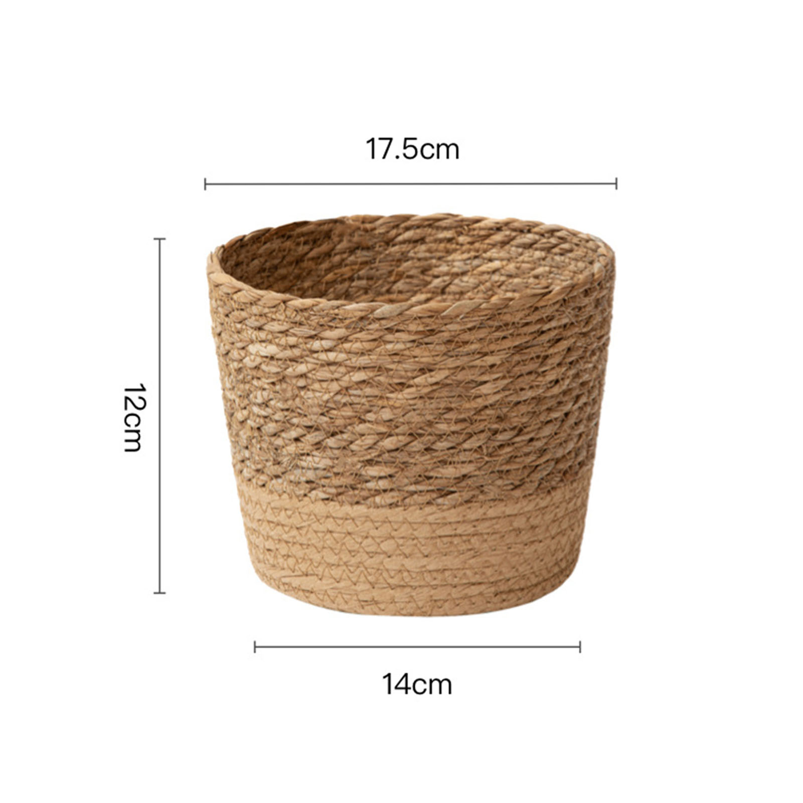 Rattan Storage Basket w/Waterproof Layer Woven Flower Pot Planter Storage Basket