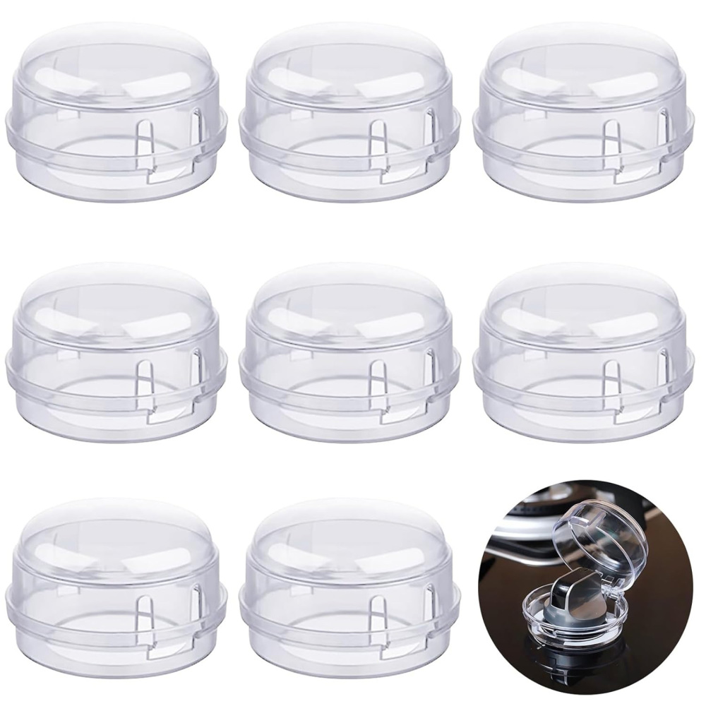 2/4/8PCS Child-Safe Clear Stove Knob Safety Covers for Oven/ Stove Top/Gas Range