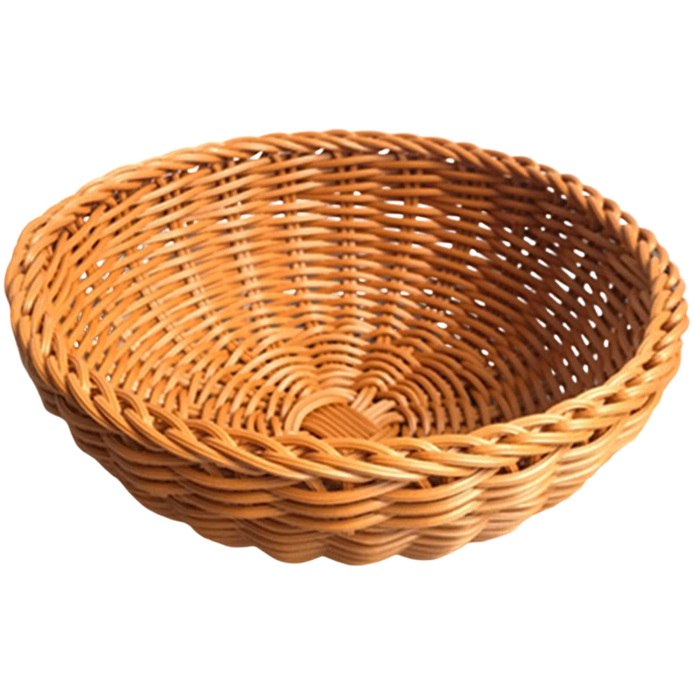 Handmade Imitation Rattan Woven Basket Tray Round Fruit Imitation Rattan