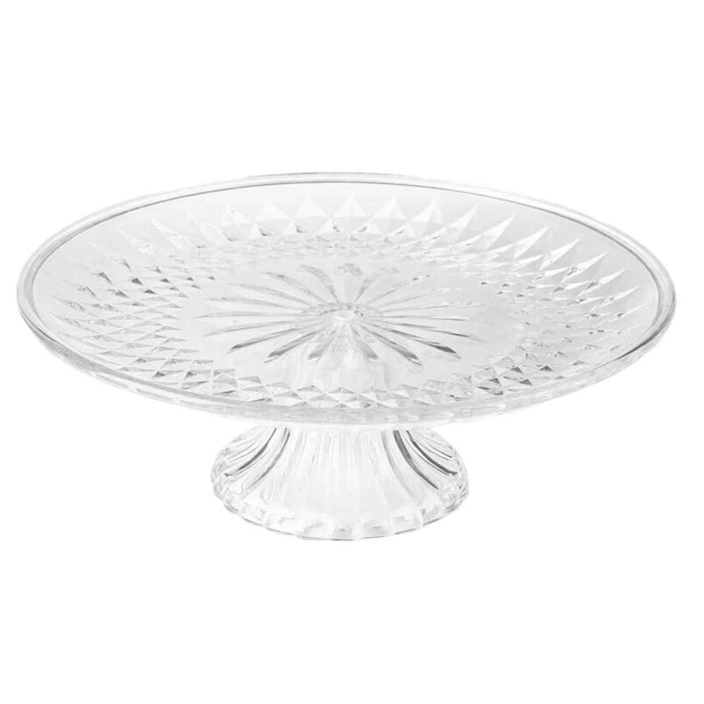 Round Cake Stand Serving Tray Lightweight Shatter-proof Dessert Plate for Party