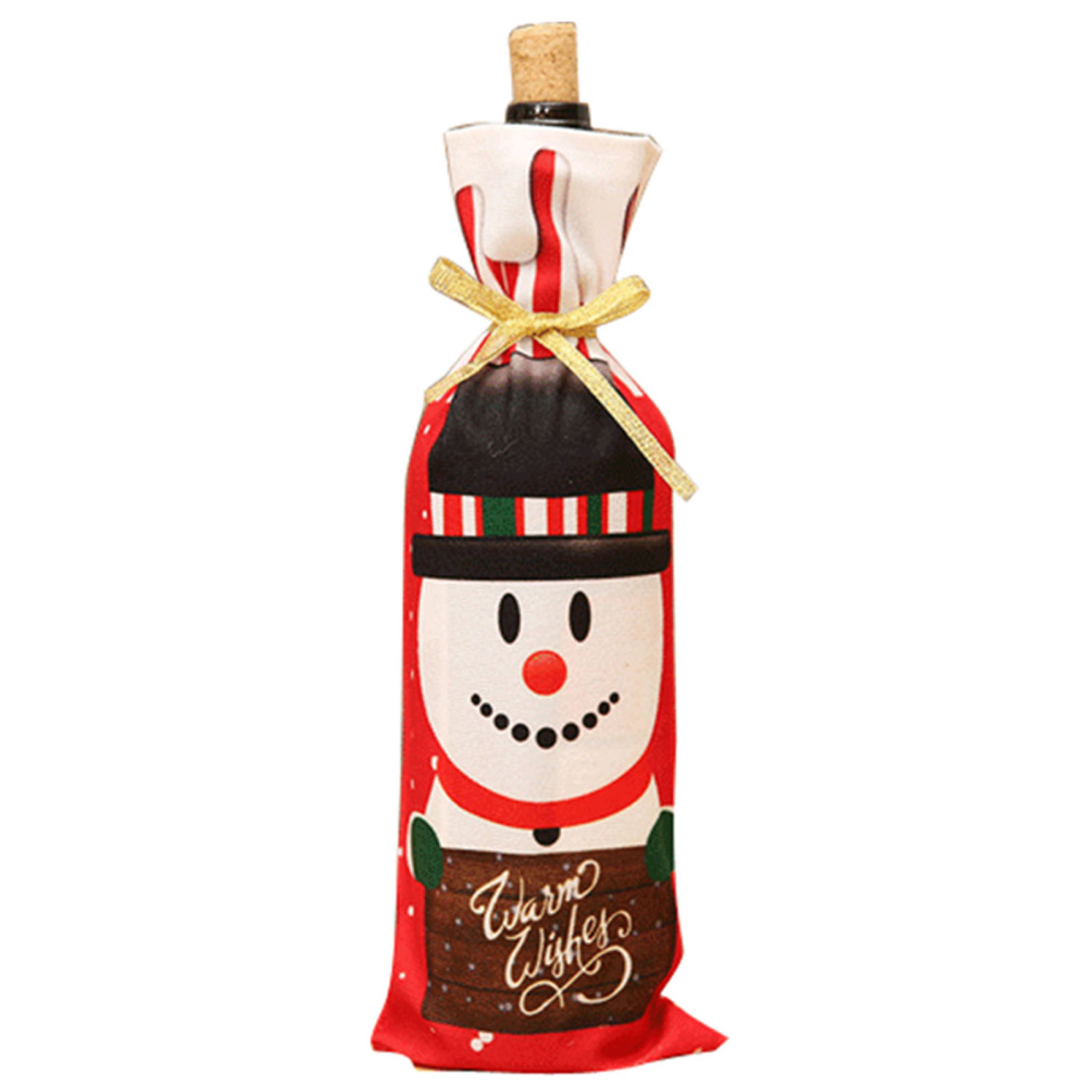 Christmas Wine Bottle Covers Cartoon Xmas Knit Sweater Wine Bags Holiday Gift