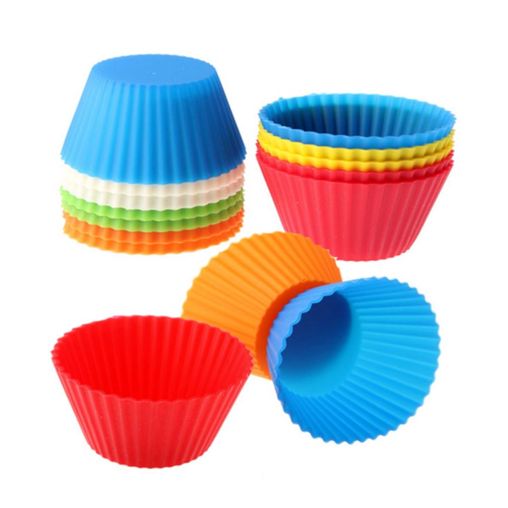 12pcs Silicone Fluted Pans,Baking Molds,Perfect Bakeware for Cake