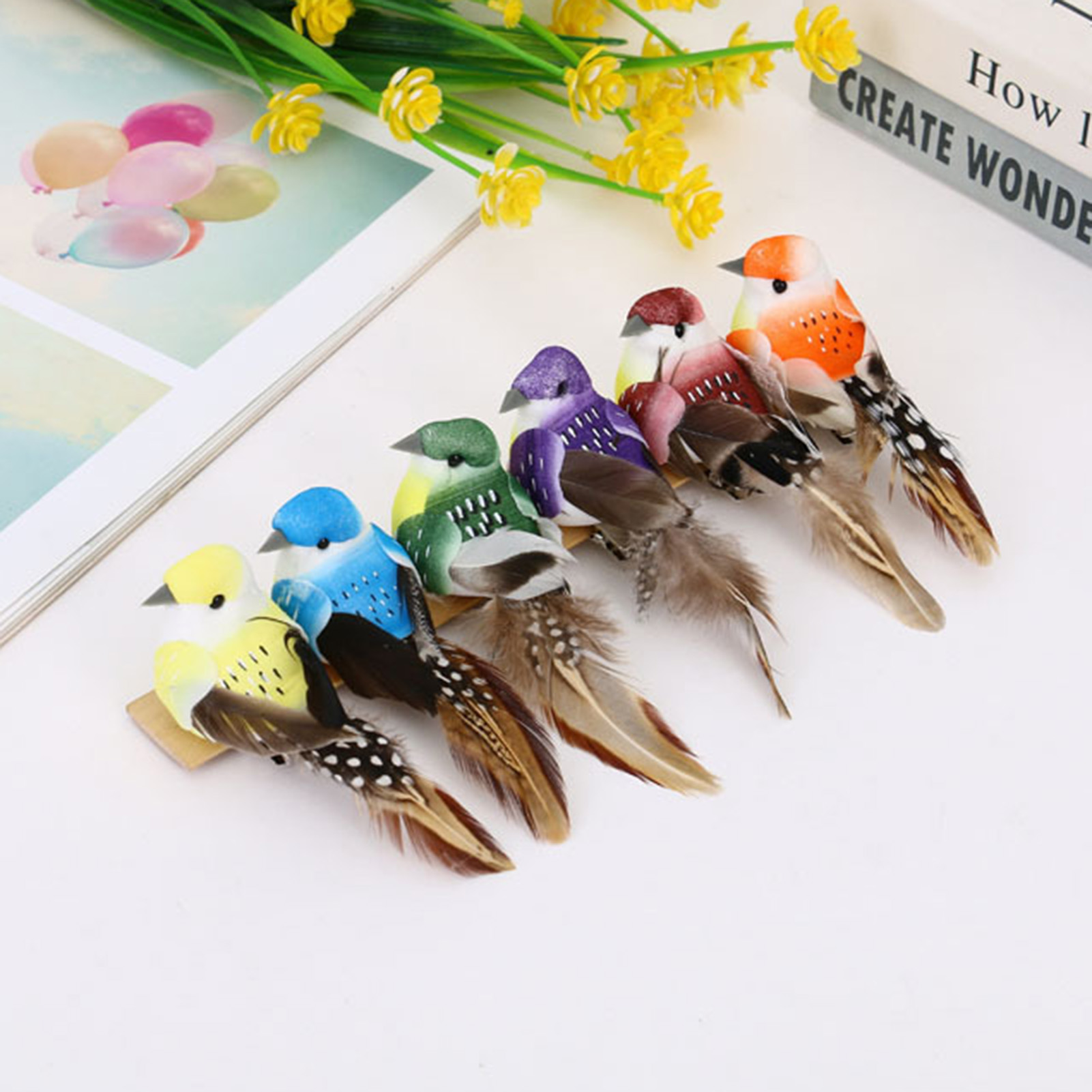 Artificial Bird 12PCS Mini Simulation Feather Birds Fake Birds for Garden Decor - Picture 13 of 13