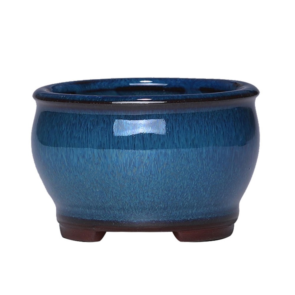 Round Ceramic Flower Pots Ceramic Plant Pot with Drainage Holes Indoor & Outdoor - Picture 12 of 13