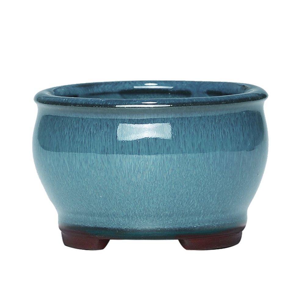 Round Ceramic Flower Pots Ceramic Plant Pot with Drainage Holes Indoor & Outdoor - Picture 13 of 13
