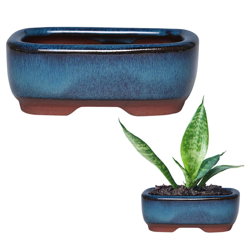 Rectangle Ceramic Garden Planter Pots Elegant Promote Healthy Growth Planter