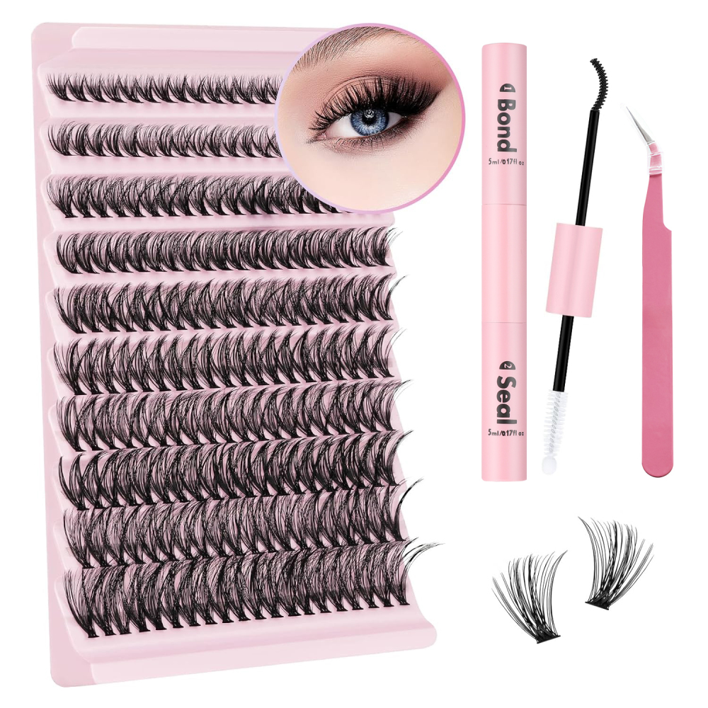 Clusters Eyelashes DIY Lash Extension Kit 40D Cluster False Lash Eyelashes Tweez