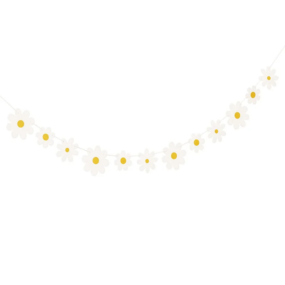 Cute Daisy Garland Flower Birthday Party Bunting Banner Spring Floral Decoration - Picture 9 of 9