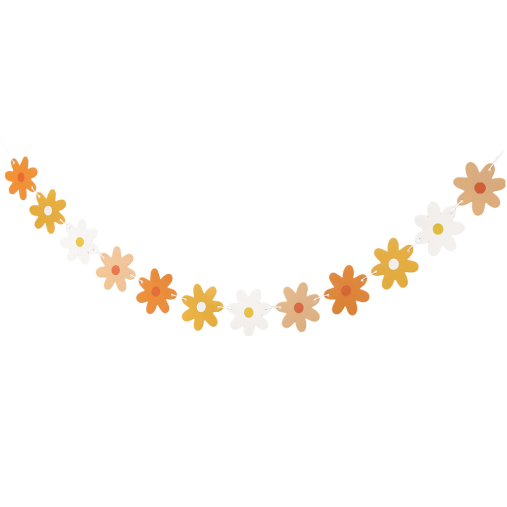 1Set Daisy Banners Birthday Party Burlap White Flower Garland Daisy Flag Bunting - Picture 14 of 14