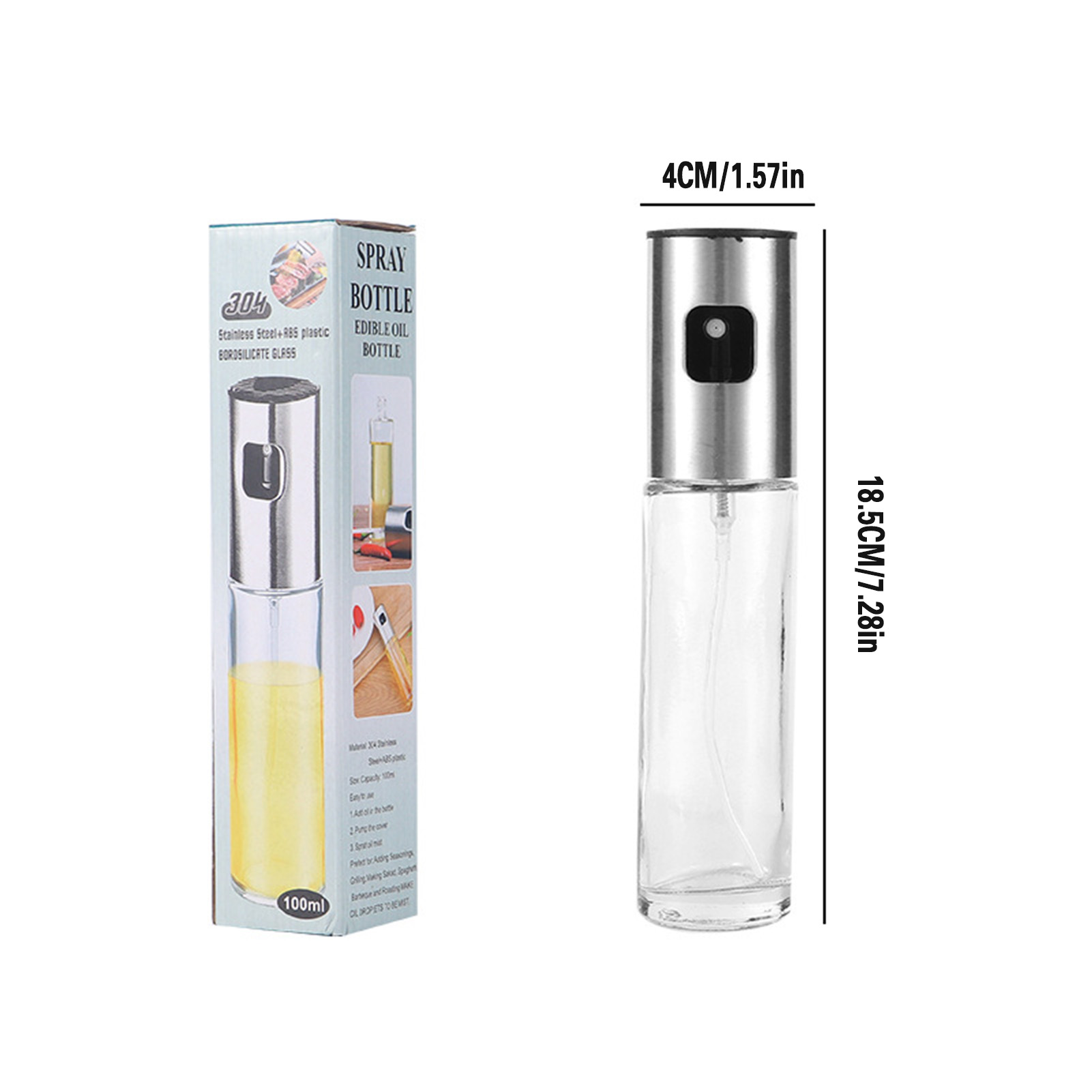 Squeezing Olive Oil Sprayer Dispenser Bottle Container For Kitchen Cooking BBQ