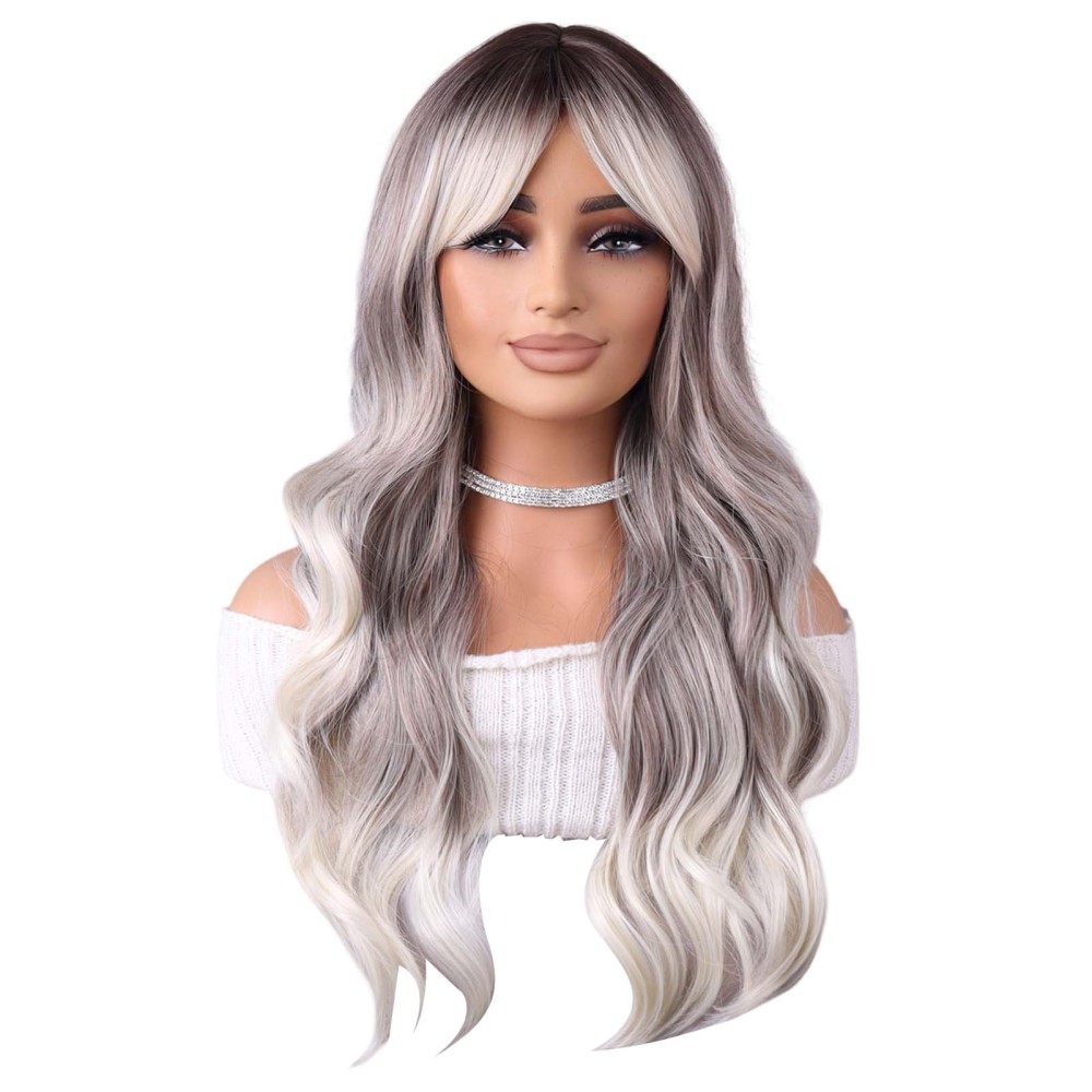 Women's Long Curly Fashion Cosplay Party Costume Hair Wigs Full Hair Wavy Wig - Picture 27 of 31