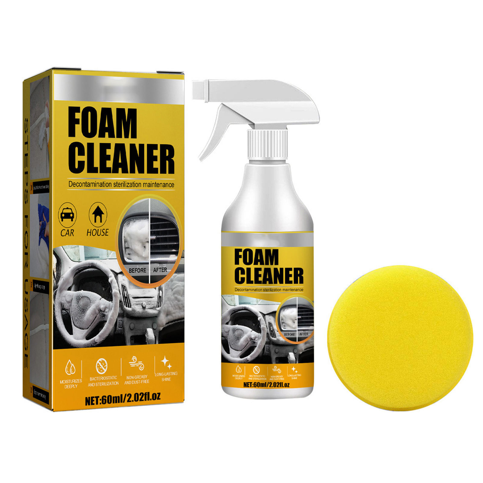 1/2/3/5X Multi-purpose Car & House Foam Cleaner Cleaning Foam Cleaning Interior - Picture 10 of 13