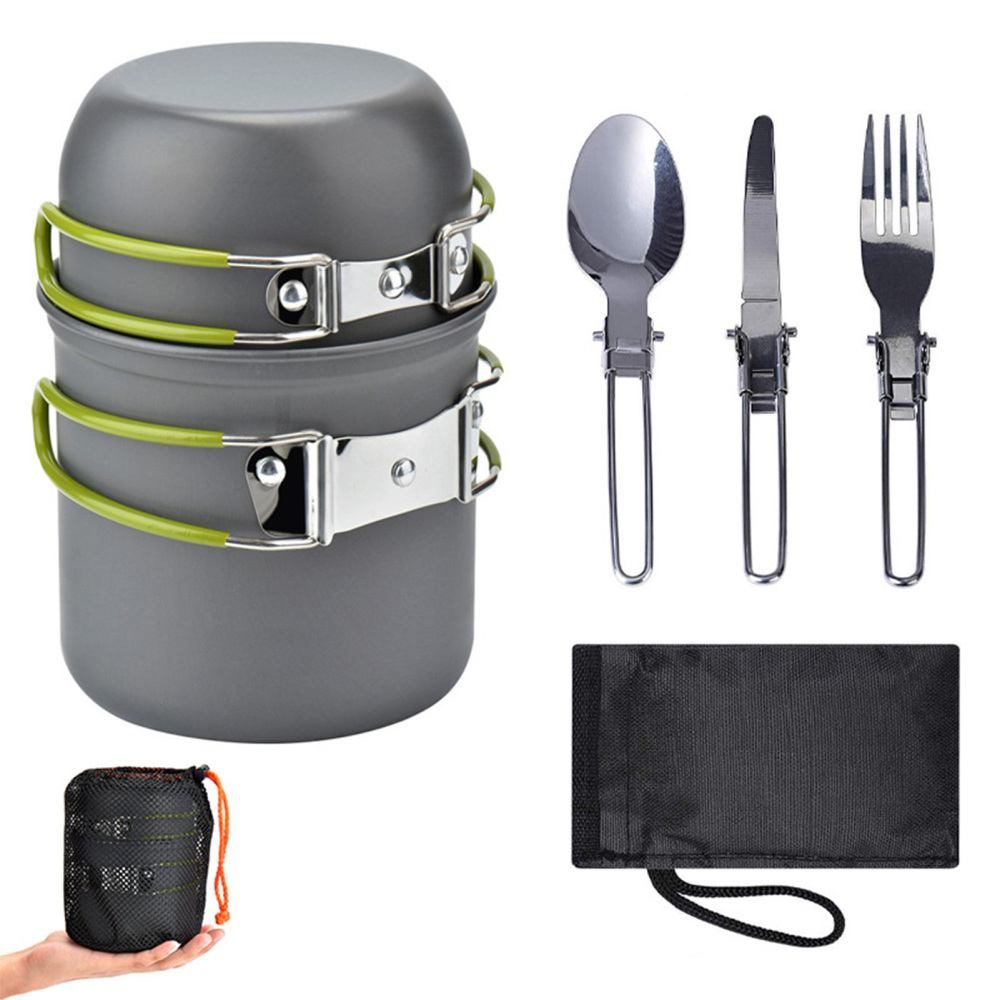 Outdoor Camping Cookware Set Portable Cook Gear Lightweight Cookware Sets US