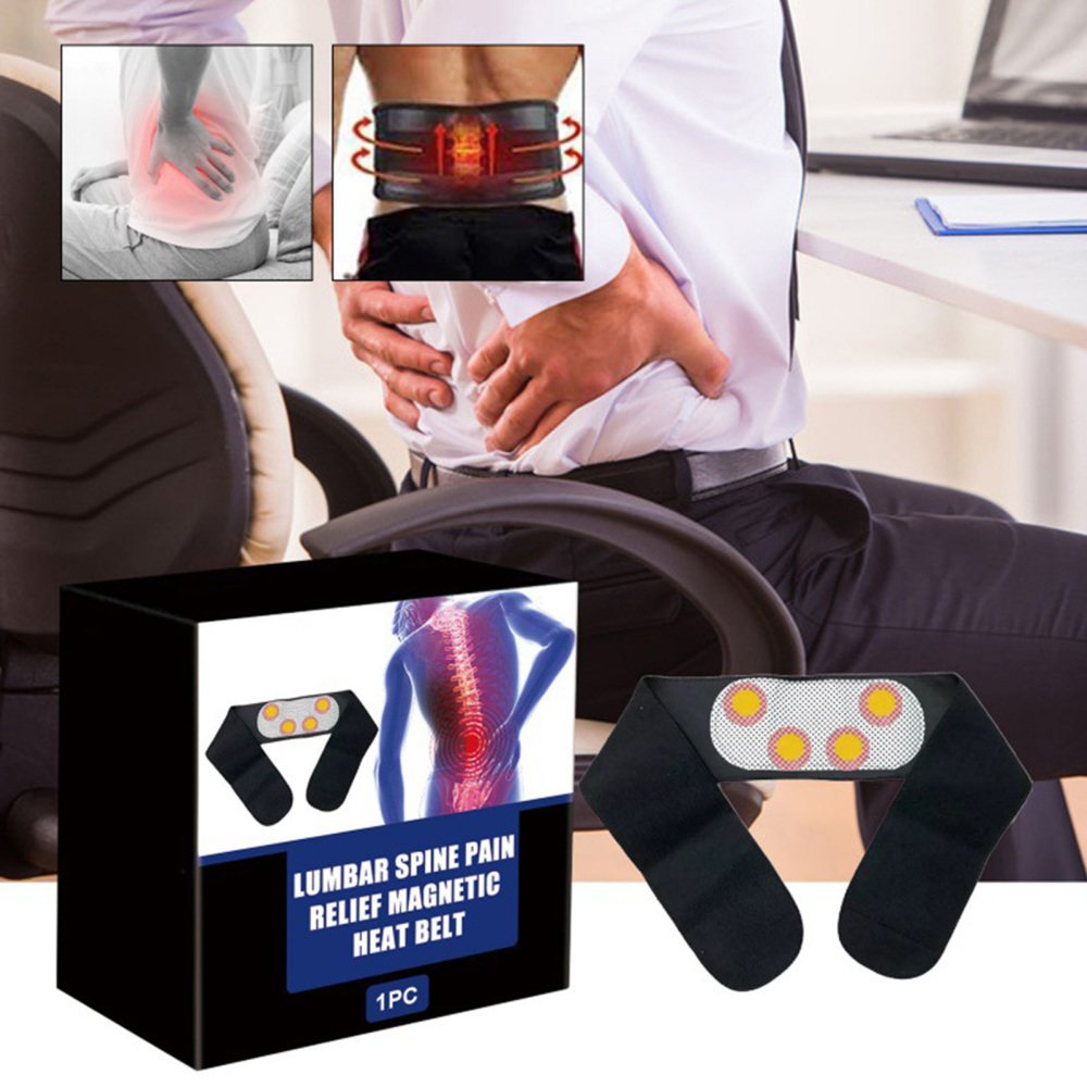 Magnetic Self Heating Belt Back Support Brace Lumbar Lower Waist Pain Relief - Picture 1 of 12