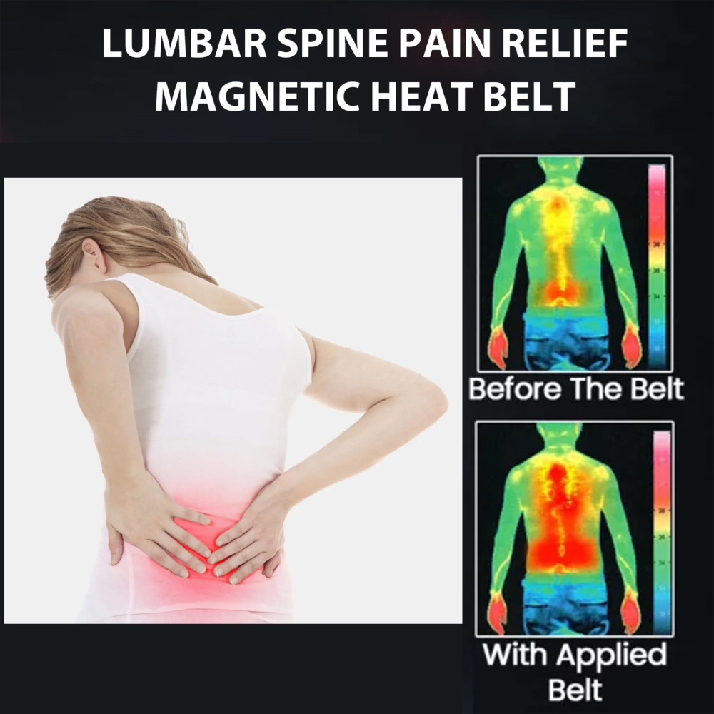 Magnetic Self Heating Belt Back Support Brace Lumbar Lower Waist Pain Relief - Picture 3 of 12