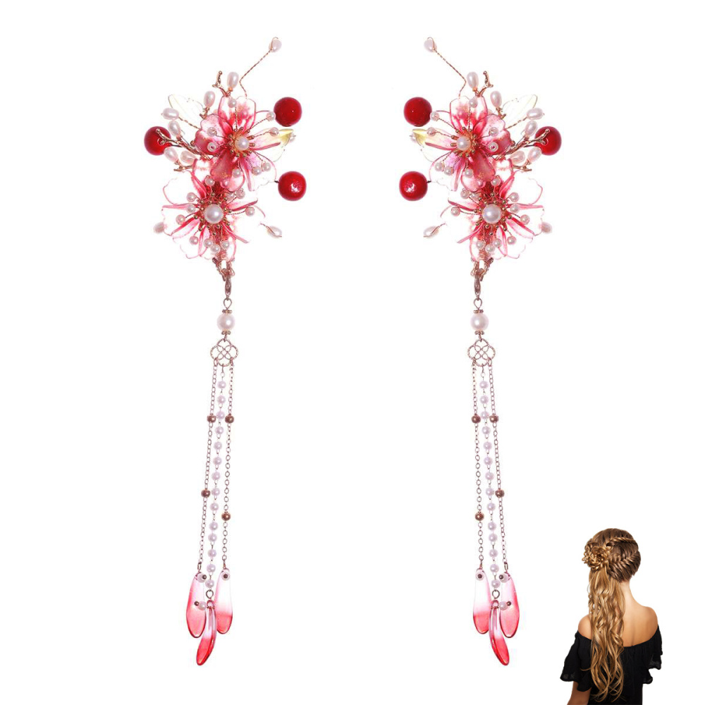 Chinese Style Hairpins Hair Clip Pearls Decor Non-slip Party Bridal Headwear New - Picture 5 of 5