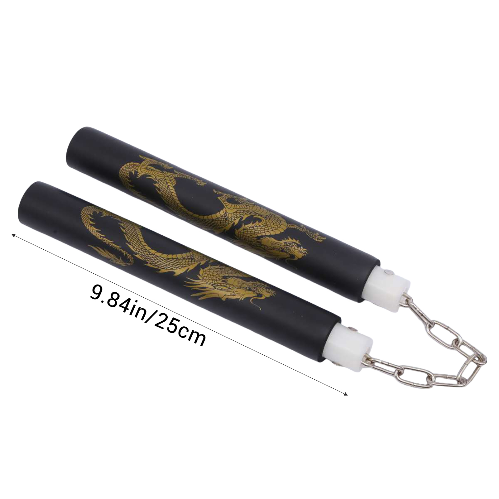 Black Foam Nunchucks Nunchaku Dragon Pattern for Martial Art Karate Training