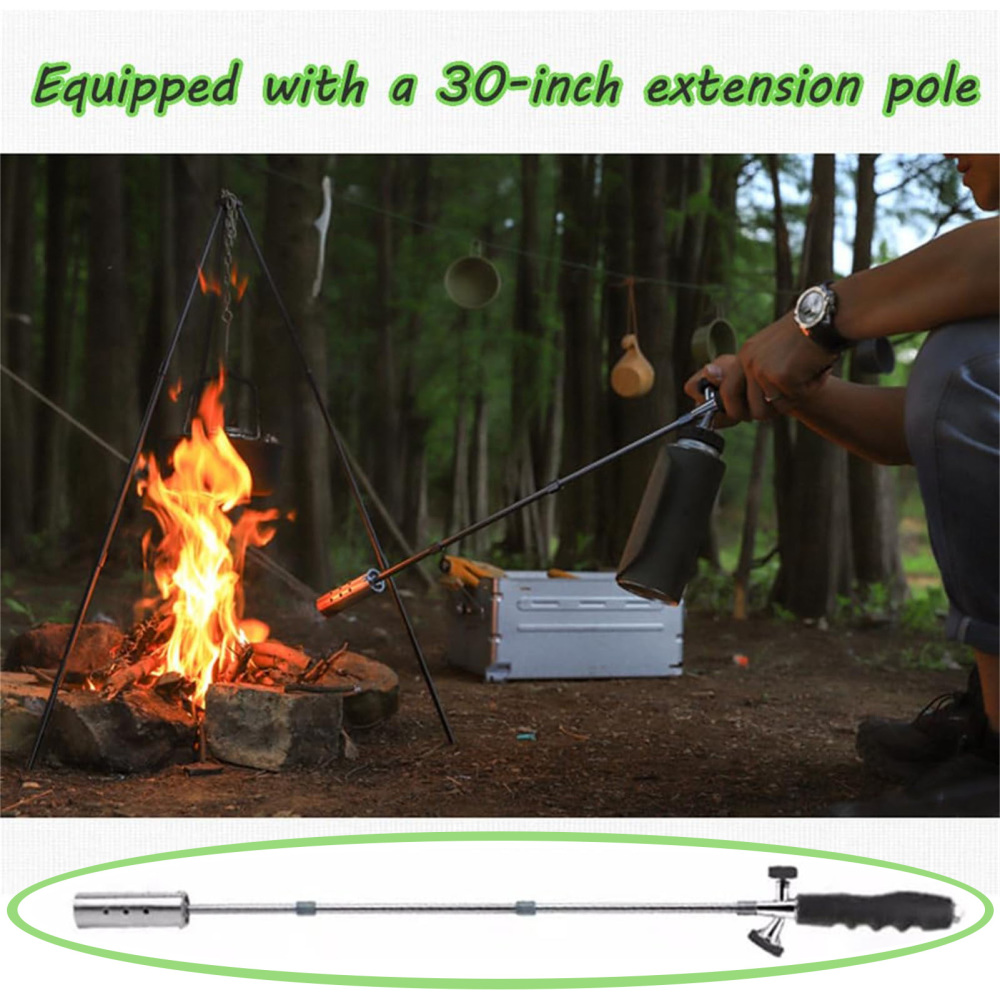 Detachable Long Arm Weed Torches Easy to Use High Heat Output Flamethrower