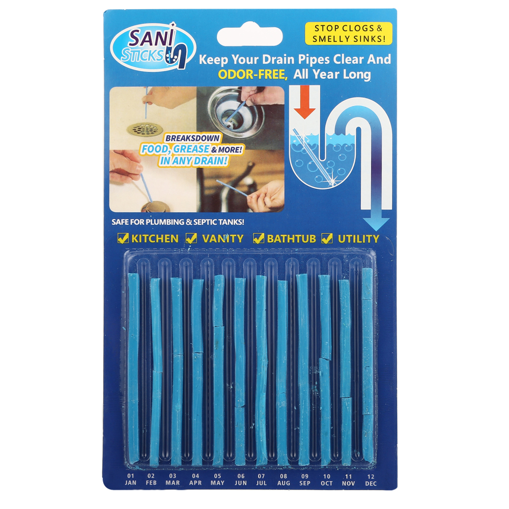 12/24pcs Sticks Drain Cleaner Kitchen Bath Sink Cleaning Odour Dirt Remover - Picture 13 of 14