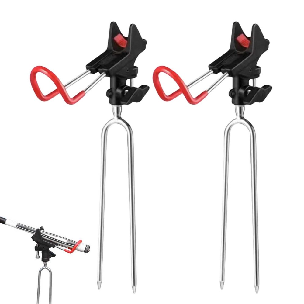 2 Pack Fishing Pole Holders for Ground,360 Degree Fishing Rod Holders