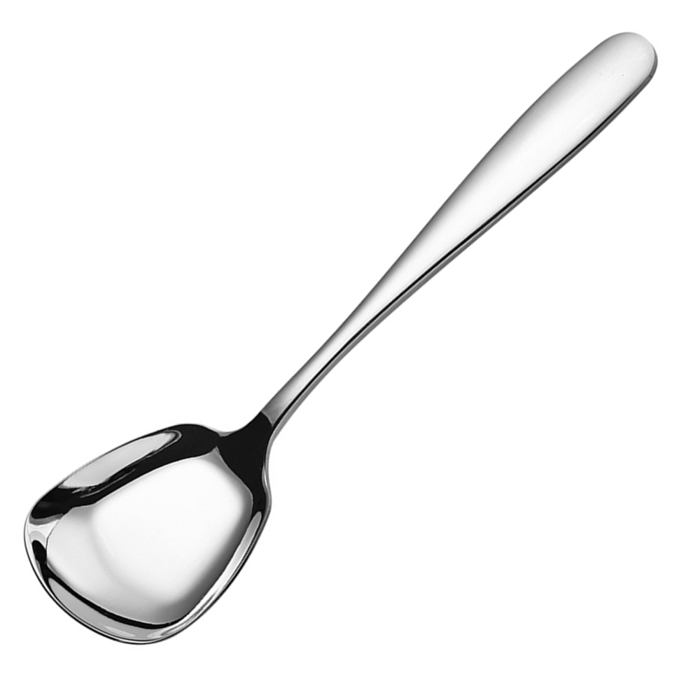 Square Head Stainless Steel Spoons Premium Long Handle Soup Spoons for Muffins