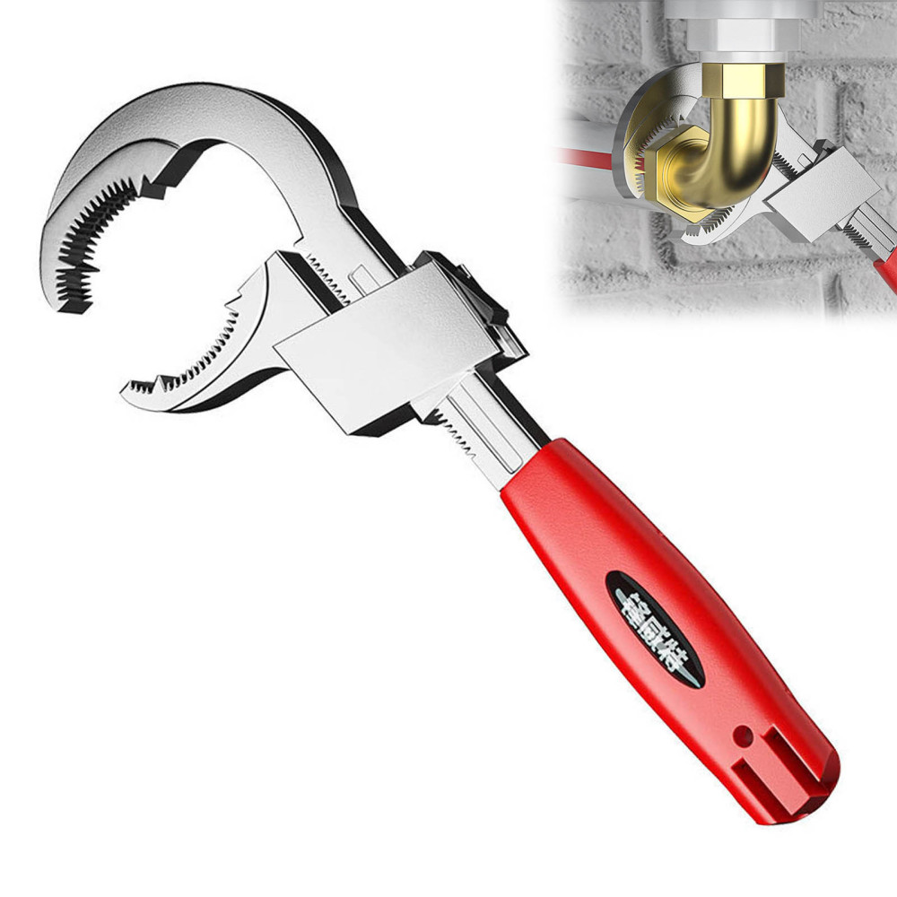 Large Opening Adjustable Wrench Bathroom Wrench for Bathroom Nut Disassembly