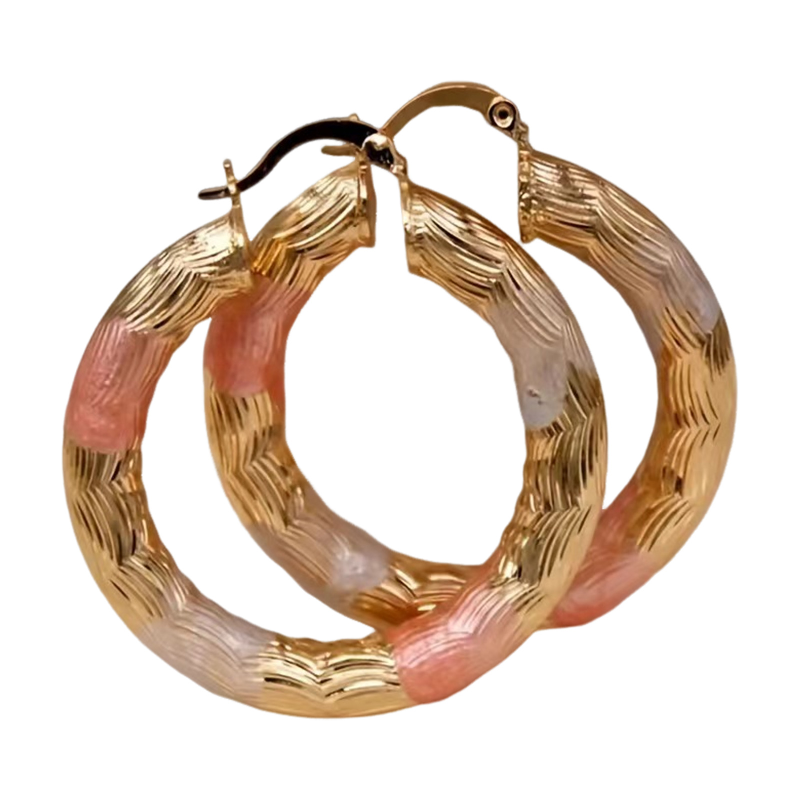 Chunky Alloy Hoop Earrings for Women Small Thick Golden Hoops Earrings