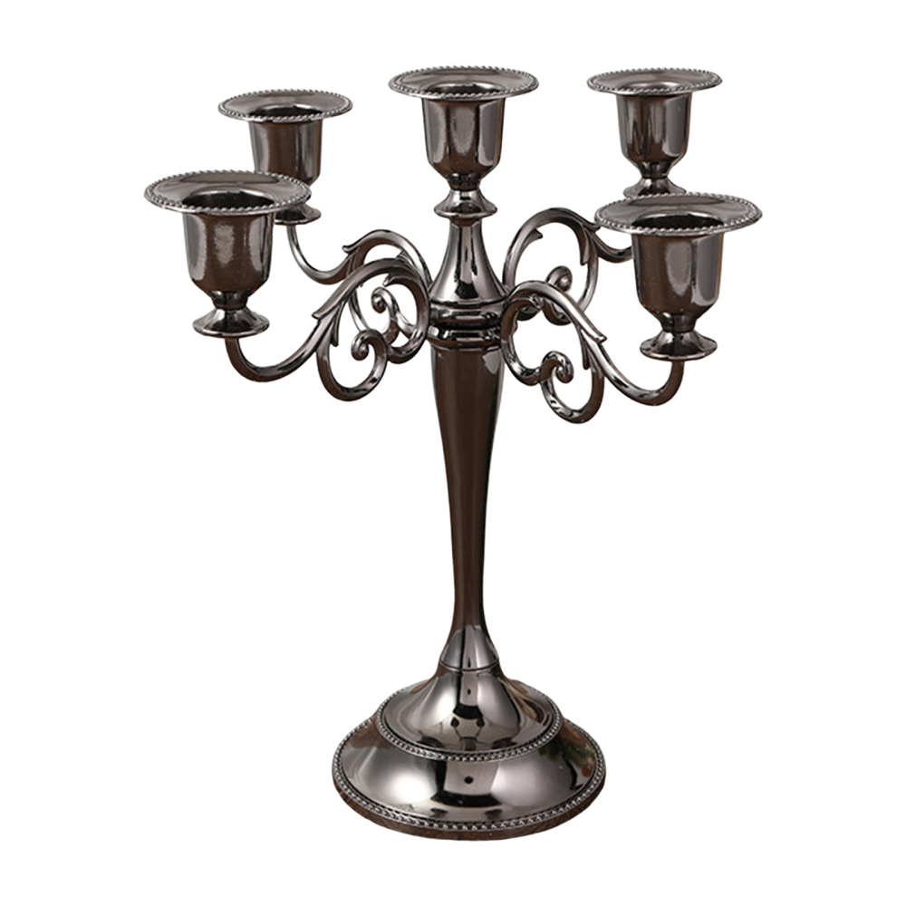 5 Arm Metal Candelabra Candle Holder Candlestick Holder Centerpiece Home Decor - Picture 15 of 16
