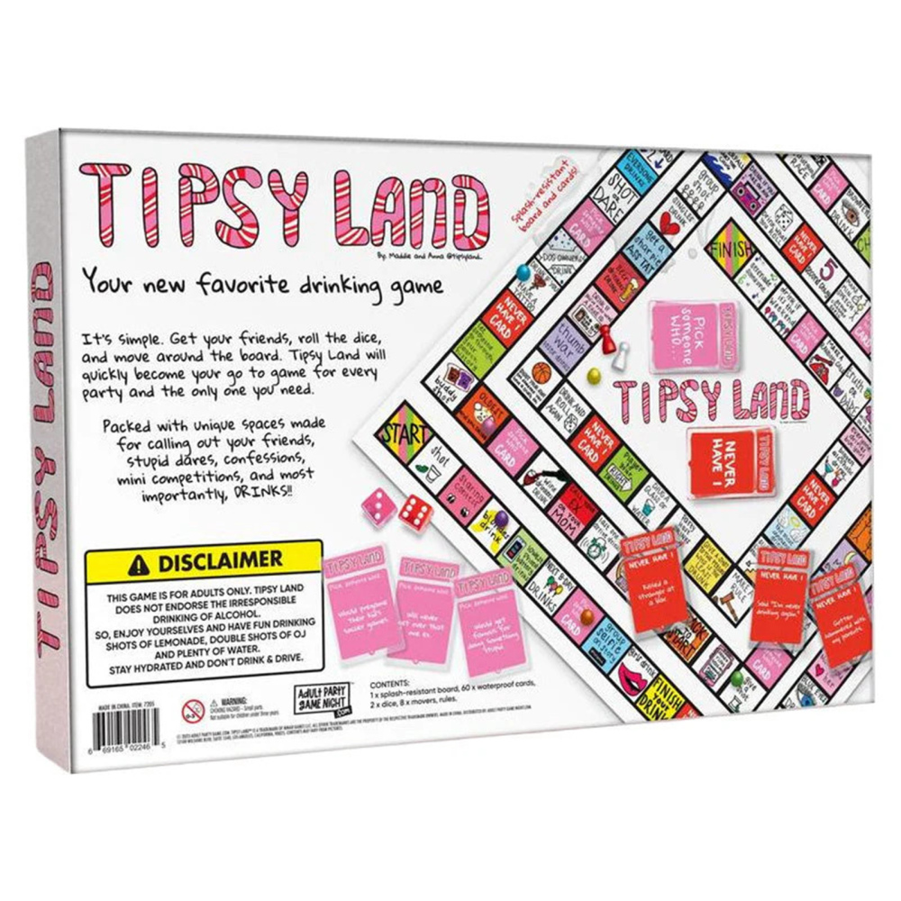 Tipsy Land Drinking Game For Friends In Party Board Games Tasks Challenges Xmas - Picture 10 of 11