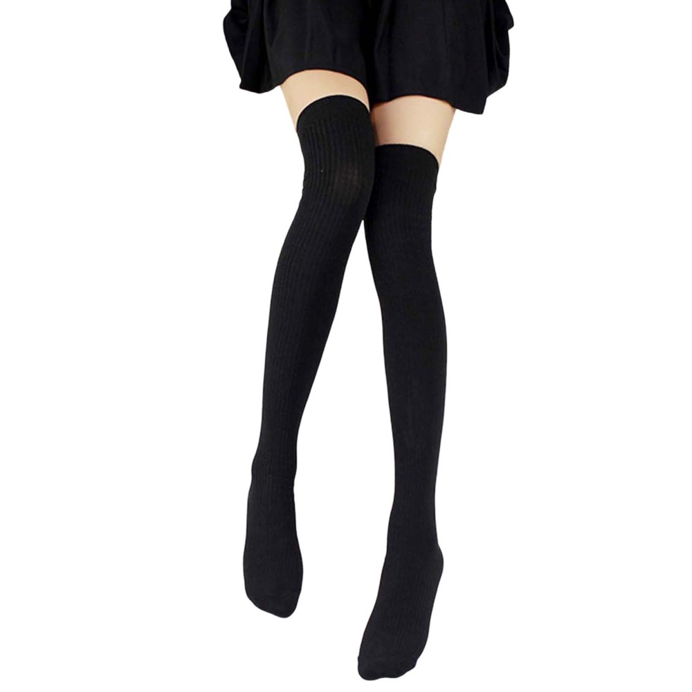 Extra Long Thigh High Over the Knee Socks Solid Cotton Stockings Women - Picture 13 of 16