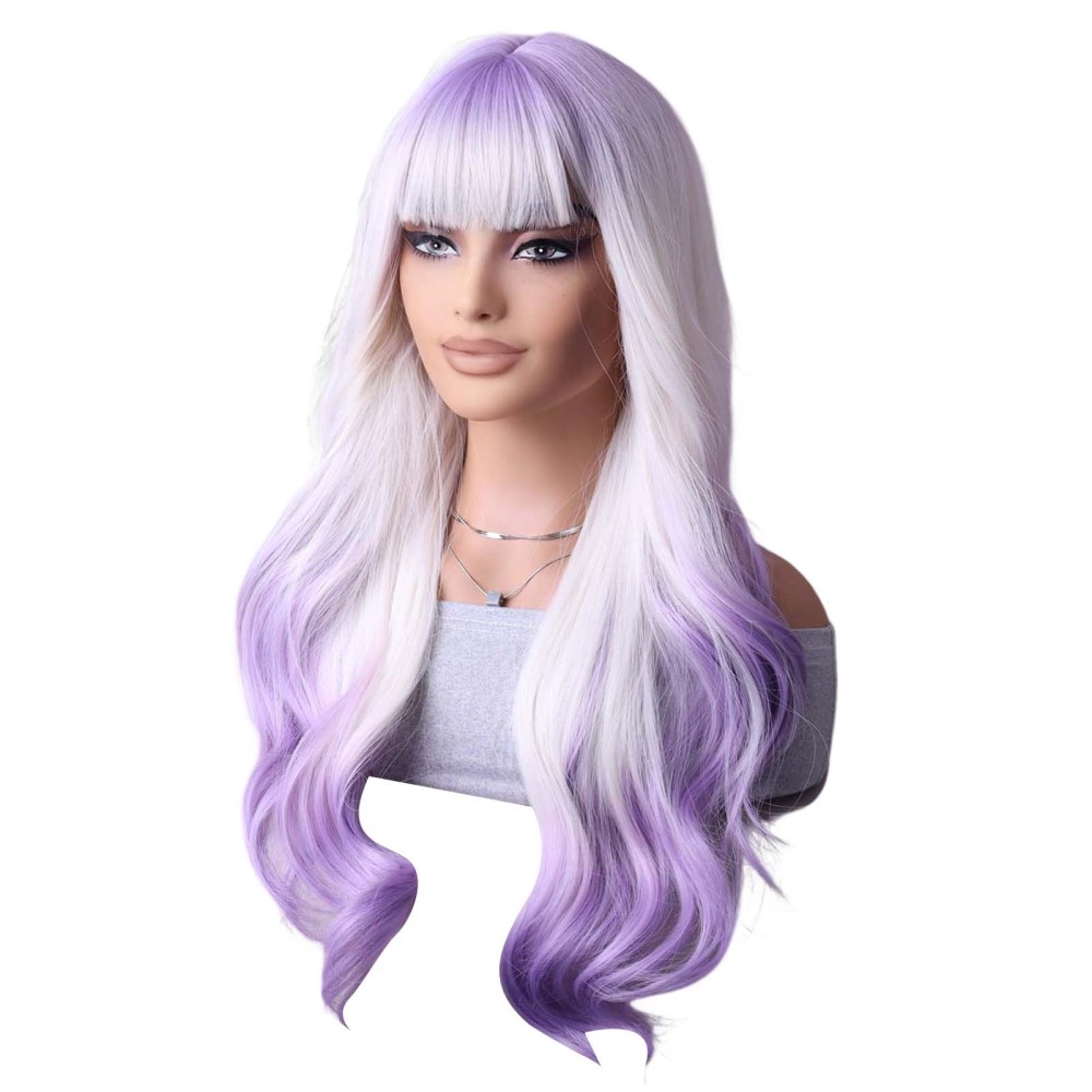 Women's Long Curly Fashion Cosplay Party Costume Hair Wigs Full Hair Wavy Wig - Picture 30 of 31