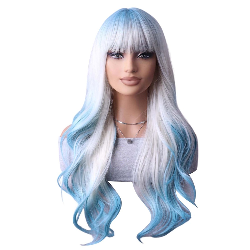 Women's Long Curly Fashion Cosplay Party Costume Hair Wigs Full Hair Wavy Wig - Picture 31 of 31
