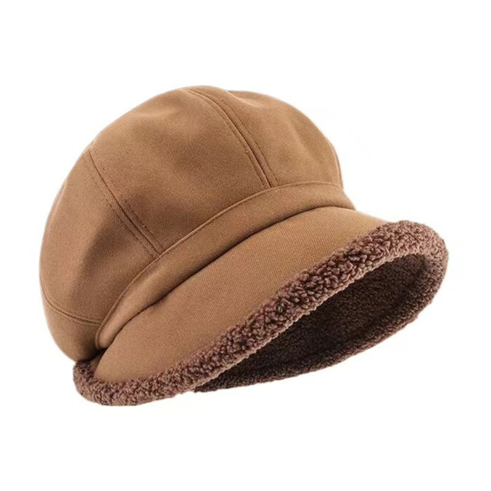 Winter Women Newsboy Fleece Lined Peaked Beret Warm Baker Boy Visor Hat Flat Cap - Picture 14 of 16