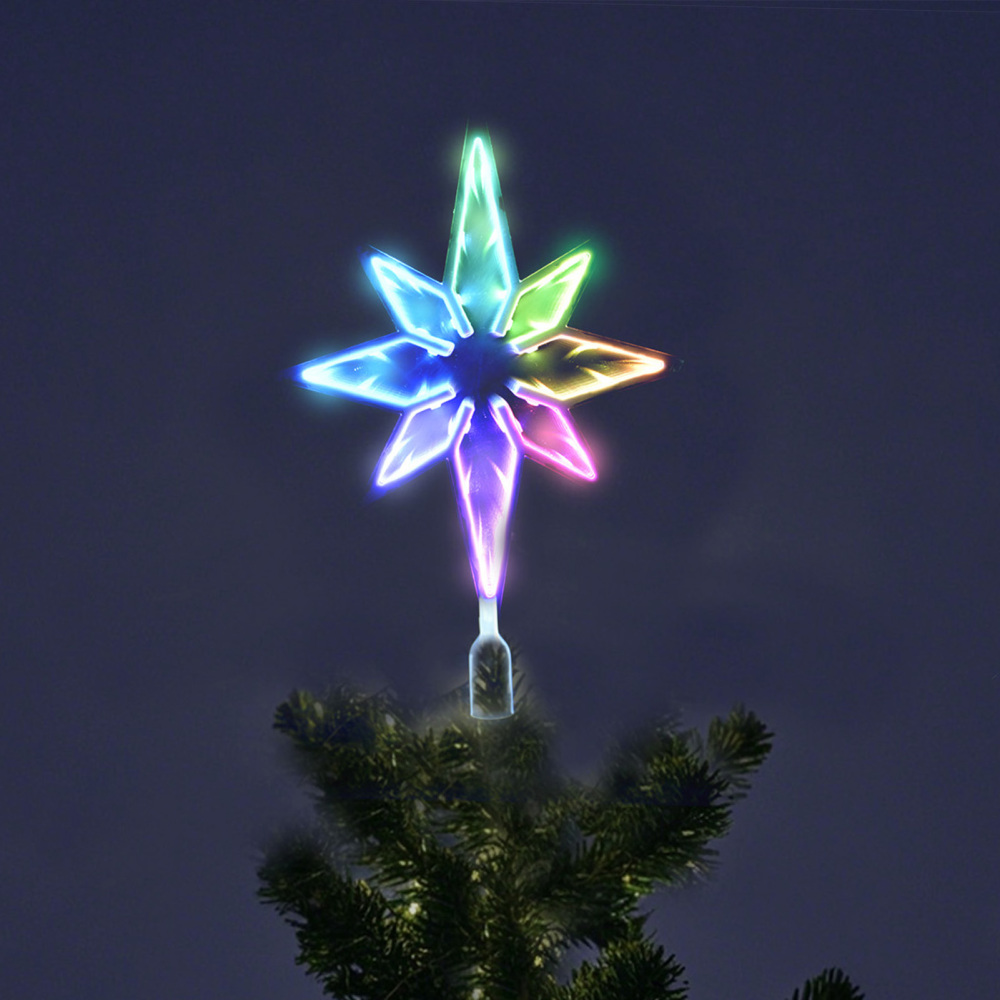 Christmas Tree Topper Star Light App Remote Control USB RGB LED Lighted Decor - Picture 13 of 13