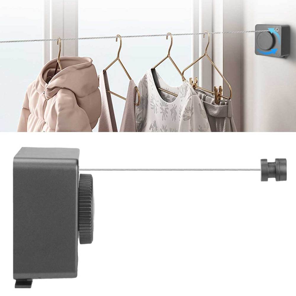 Drying Rack Indoor Outdoor Clothesline with Hanger Hole Retractable Rope Clothes - Picture 13 of 13