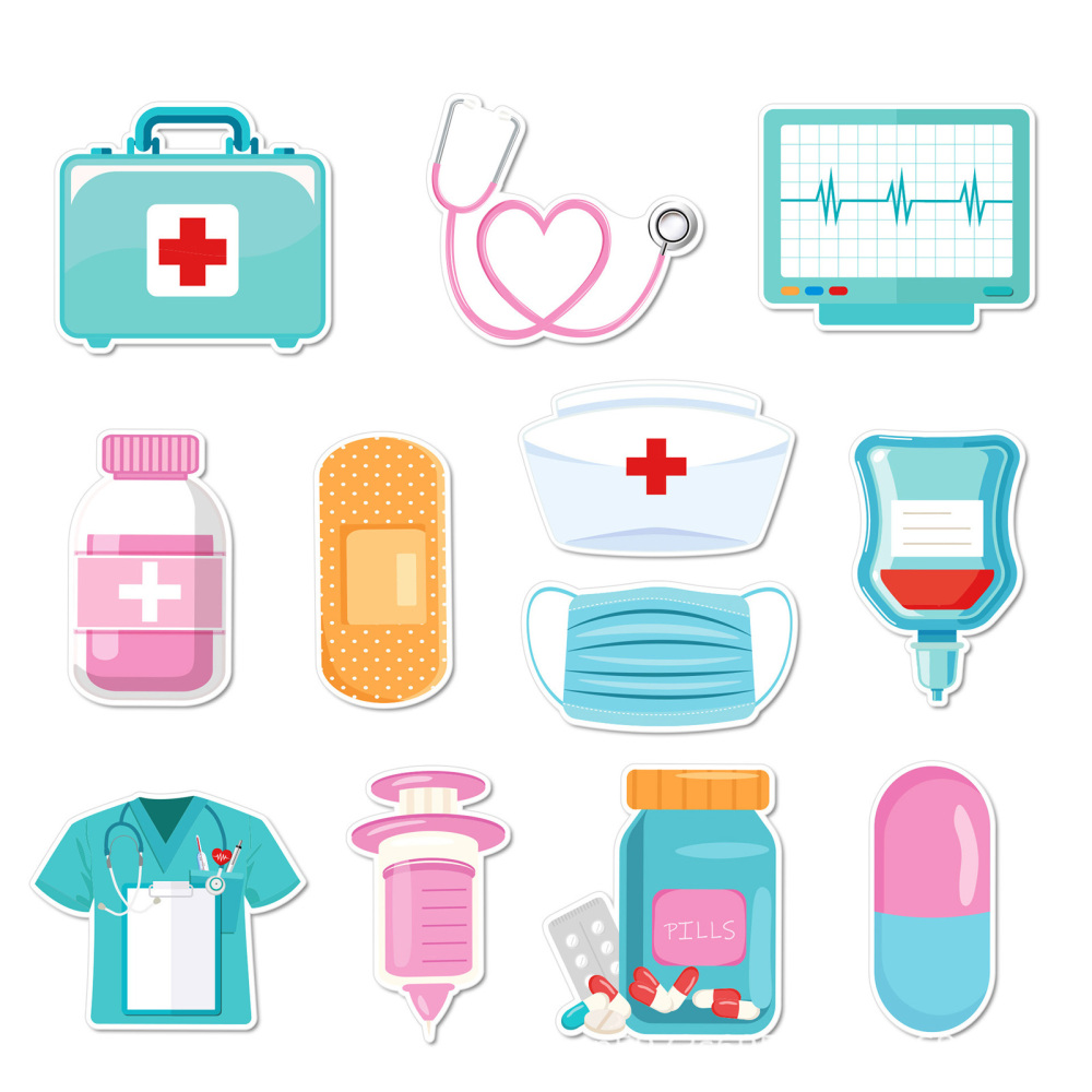 12PCS/Set Assorted Mini Nurse Sticky Paper Notes Pads Self-Adhesive Mini Funny