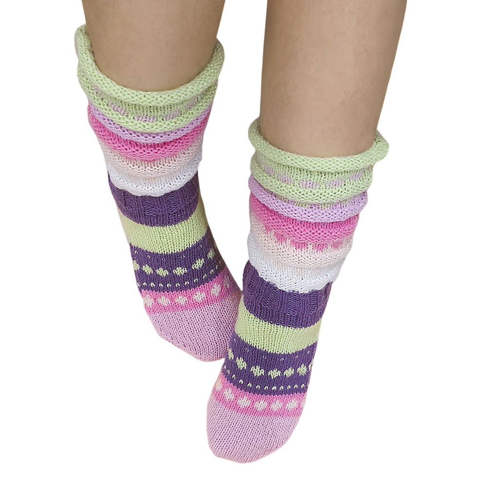 Women Thick Socks Jacquard Thread Socks Thermal Warm Knitting Ladies Sock Winter