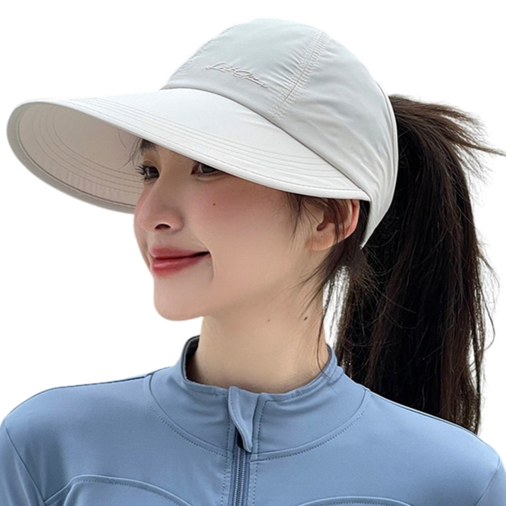Summer Sun-Hat Ponytail,Outdoor UV-Protection Mesh Wide Brim with Ponytail Hole - Picture 12 of 14