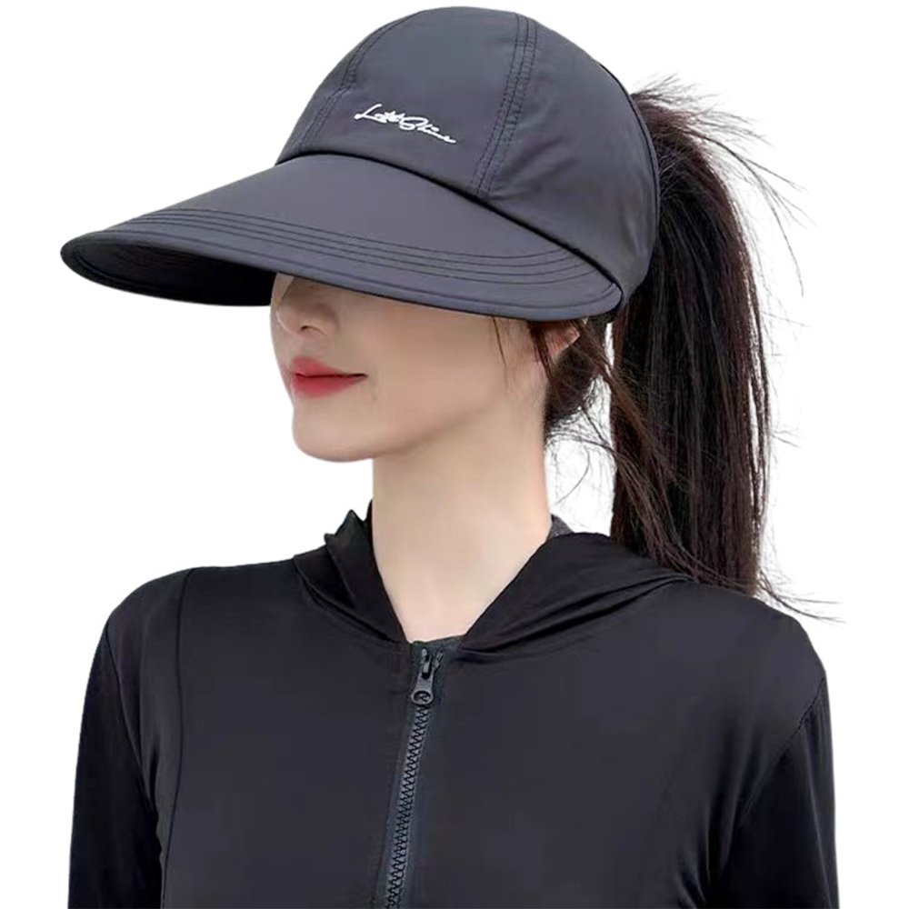 Summer Sun-Hat Ponytail,Outdoor UV-Protection Mesh Wide Brim with Ponytail Hole - Picture 13 of 14